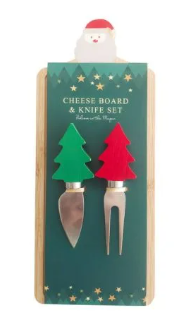 BAMBOO BOARD & 2 CHEESE KNIVES