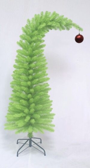 GREEN TREE W RED BAUBLES 150CM